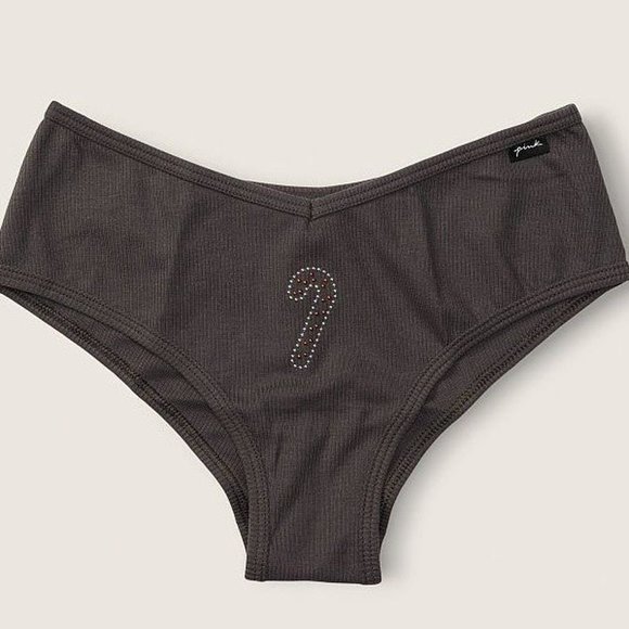 VS PINK CHRISTMAS Candy Cane BLING PANTY - Picture 2 of 2